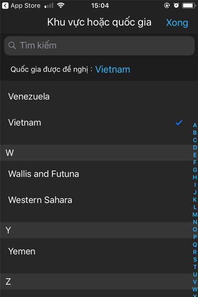 Chọn ngôn ngữ Việt Nam