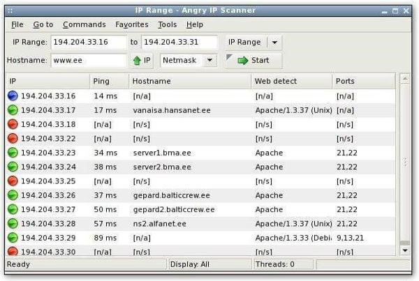 Giao diện phần mềm Scan IP
