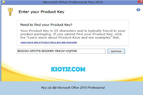 Key kích hoạt Office 2010