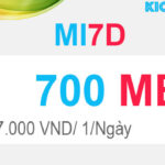 Đăng ký MI7D Viettel có 700mb với 7K dùng 1 ngày