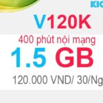 Đăng ký V120K Viettel có 1.5GB với 120K, 400 phút