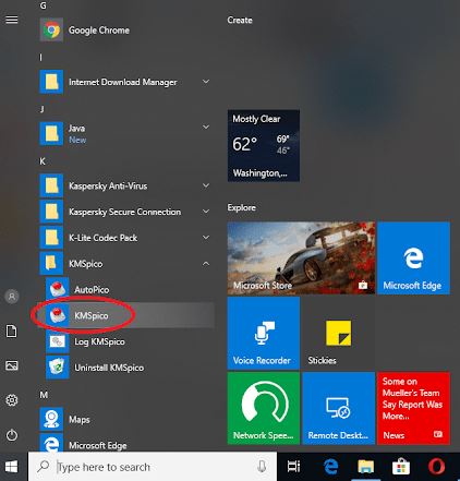 Click icon để phần mềm kích hoạt office và windows