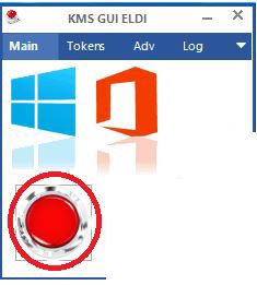 Click vào nút đỏ để phần mềm tự động kích hoạt cả Office và Windows