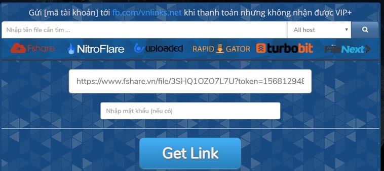Cách thực hiện get link 4share tại Website Fshare miễn phí