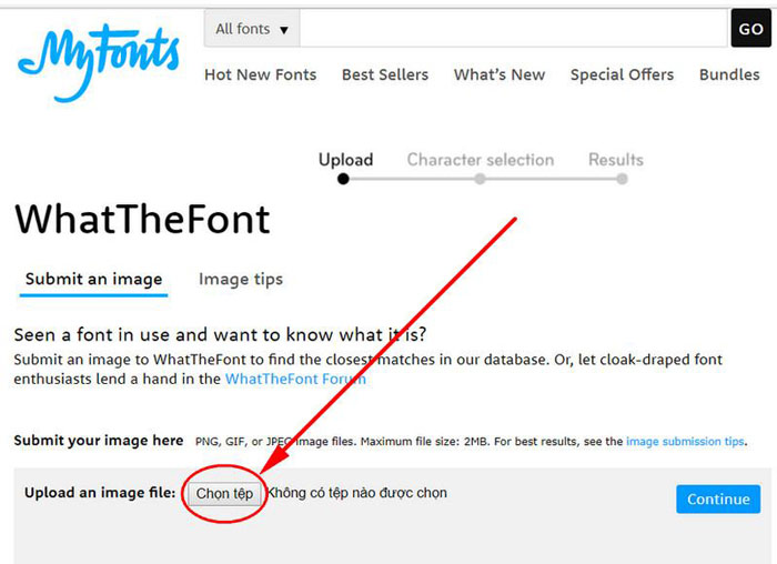 Tìm font chữ bằng hình ảnh online với What The Font