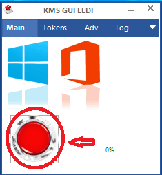 Click vào nút màu đỏ để kích hoạt Windows hoặc Office