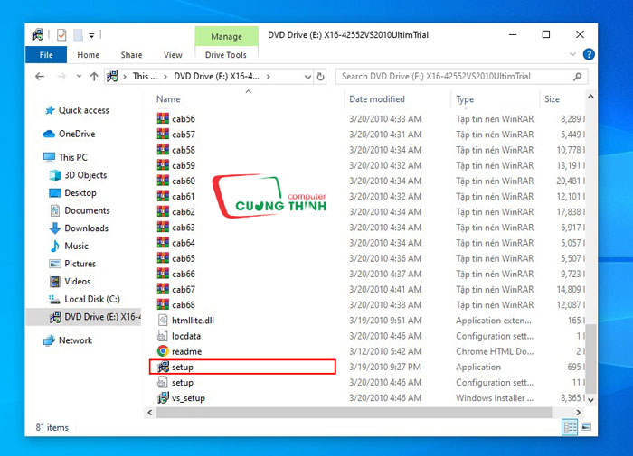 Chạy file Setup Chạy file Setup