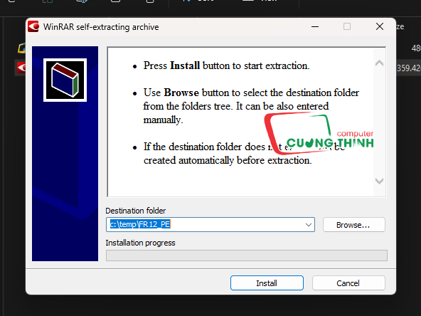 Chọn Install để cài đặt Chọn Install để cài đặt