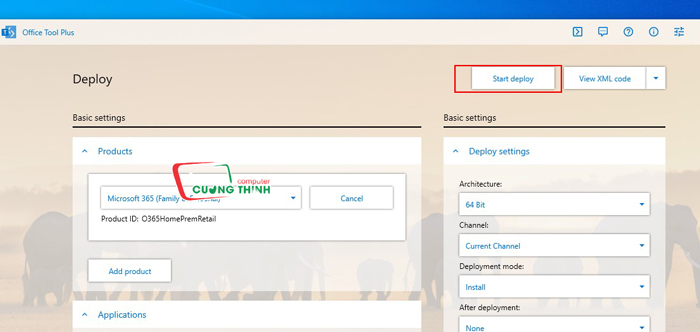 Bấm Start Deploy để chạy cài đặt phần mềm Bấm Start Deploy để chạy cài đặt phần mềm
