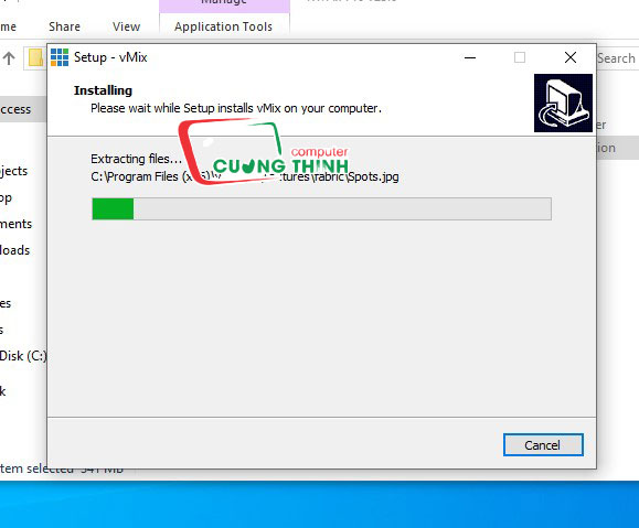 Chờ phần mềm tự động chạy cài đặt
