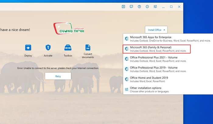 Chọn Microsoft 365 family & Personal Chọn Microsoft 365 family & Personal