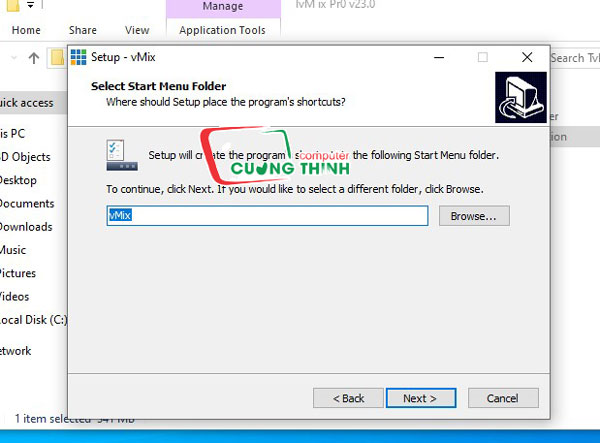 Giữ nguyên tên folder và chọn Next