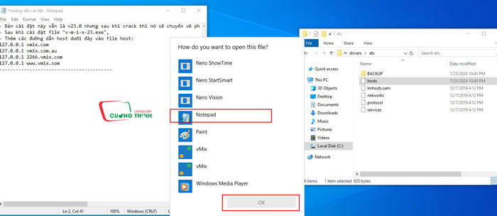 Mở file Host bằng Notepad
