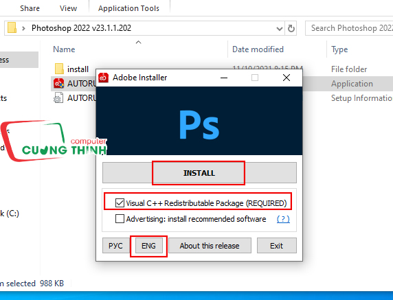 Tích chọn Visual C++ 