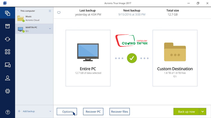 Tính năng nổi bật của Acronis True image Portable