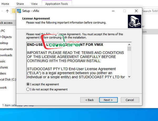 tích vào dòng I Accept