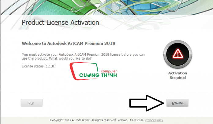 Tích vào ô Activate