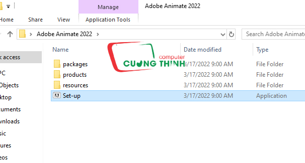 Chạy file cài đặt setup