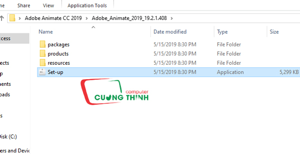 Chạy file setup